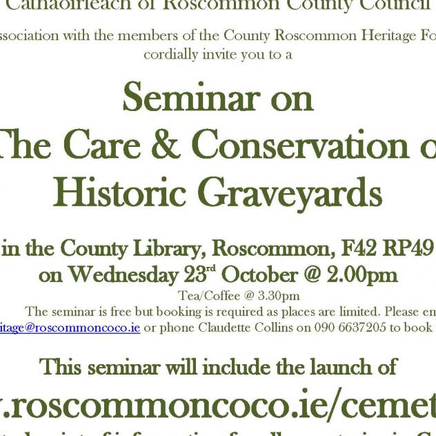 Suck Valley Way News Seminar on the Care & Conservation of Historic Graveyards and Launch of New Cemeteries Mapviewer